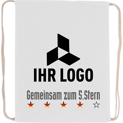 Turnbeutel Fan-Edition mit WM-Motiv 5. Stern plus Logofläche