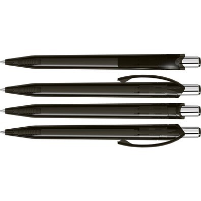 uma® BEAT transparent Druckkugelschreiber, anthrazit