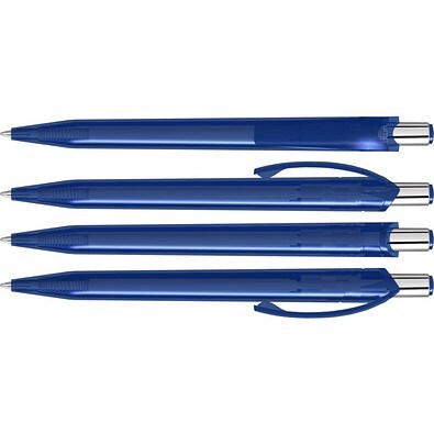 uma® BEAT transparent Druckkugelschreiber, dunkelblau