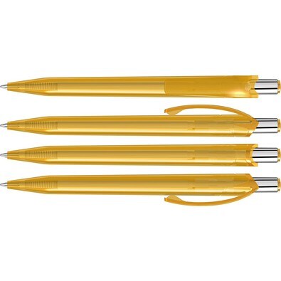 uma® BEAT transparent Druckkugelschreiber, ocker