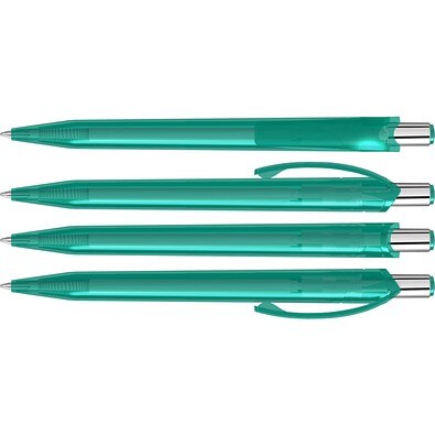 uma® BEAT transparent Druckkugelschreiber, petrol