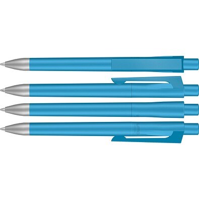 uma® CHECK SI Druckkugelschreiber, cyan