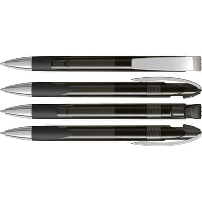 uma® LOOK grip transparent M SI Druckkugelschreiber, anthrazit