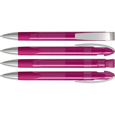 uma® LOOK grip transparent M SI Druckkugelschreiber, magenta