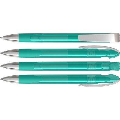 uma® LOOK grip transparent M SI Druckkugelschreiber, petrol