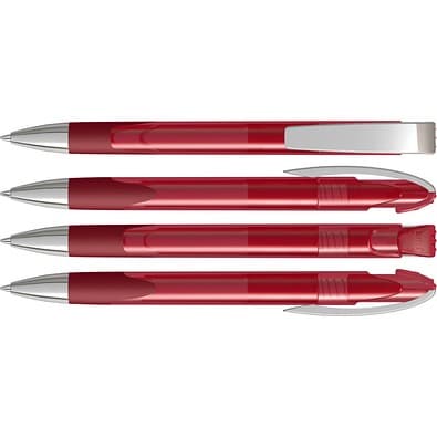 uma® LOOK grip transparent M SI Druckkugelschreiber, rot