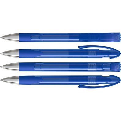 uma® LOOK grip transparent SI Druckkugelschreiber, dunkelblau