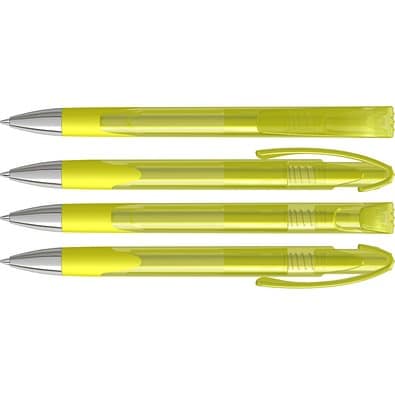 uma® LOOK grip transparent SI Druckkugelschreiber, gelb