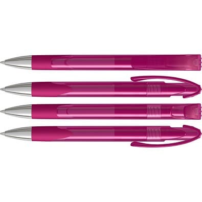 uma® LOOK grip transparent SI Druckkugelschreiber, magenta