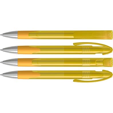 uma® LOOK grip transparent SI Druckkugelschreiber, ocker