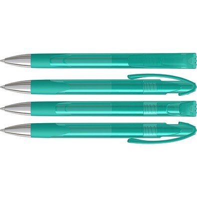 uma® LOOK grip transparent SI Druckkugelschreiber, petrol