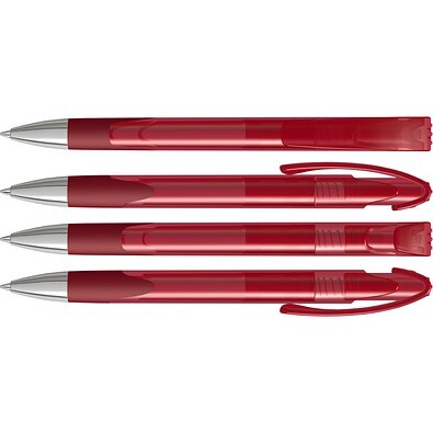 uma® LOOK grip transparent SI Druckkugelschreiber, rot