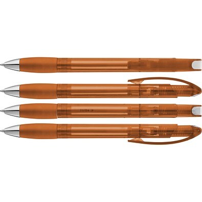 uma® MEMORY transparent SI Druckkugelschreiber, orange