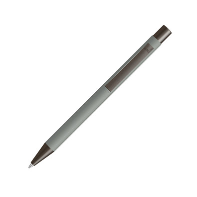 uma® Metall-Kugelschreiber Straight Gum, blaue Mine, grau