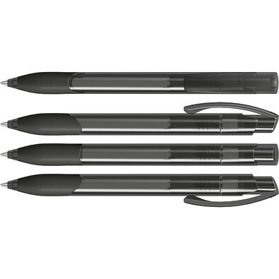 uma® OMEGA grip transparent Druckkugelschreiber, anthrazit