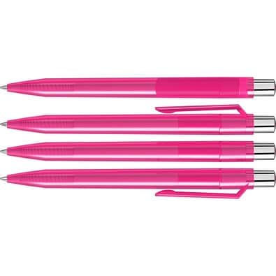uma® ON TOP transparent SI Druckkugelschreiber, magenta