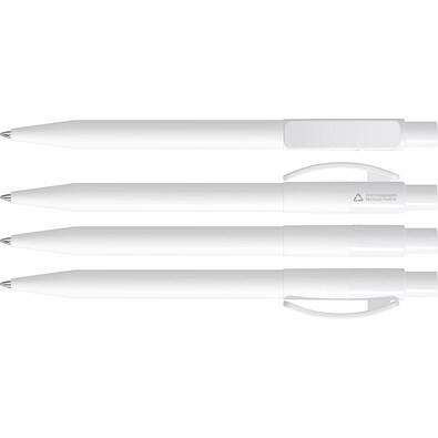 uma® PIXEL RECY Druckkugelschreiber, weiss
