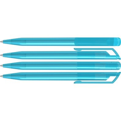 uma® POP transparent Drehkugelschreiber, cyan