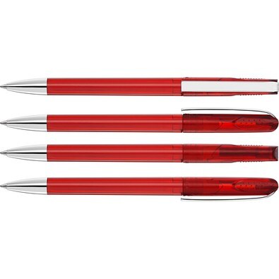 uma® PUR transparent SI Drehkugelschreiber, rot