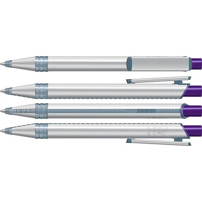 uma® RECYCLED PET PEN ALUMA transparent Druckkugelschreiber, dunkelviolett