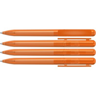 uma® RECYCLED PET PEN CHANGE transparent Drehkugelschreiber, orange