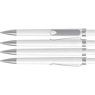 uma® RECYCLED PET PEN CORE F SI Druckkugelschreiber, weiss