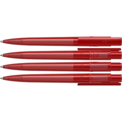 uma® RECYCLED PET PEN PRO transparent Druckkugelschreiber, rot