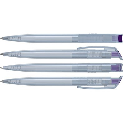 uma® RECYCLED PET PEN transparent SG Druckkugelschreiber, dunkelviolett