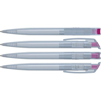 uma® RECYCLED PET PEN transparent SG Druckkugelschreiber, magenta
