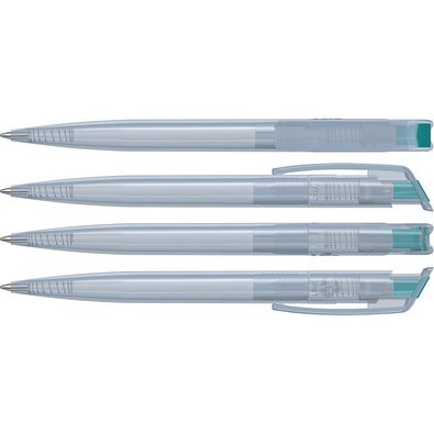 uma® RECYCLED PET PEN transparent SG Druckkugelschreiber, petrol