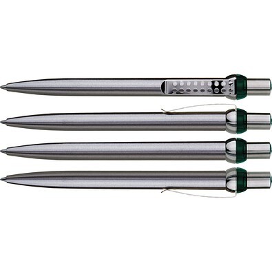 uma® RONDO chrom L Druckkugelschreiber, grün