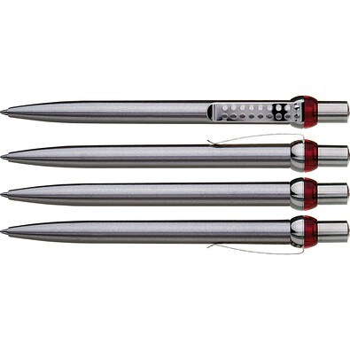 uma® RONDO chrom L Druckkugelschreiber, rot