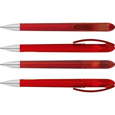 uma® SPOT transparent SI Druckkugelschreiber, rot