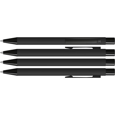 uma® STRAIGHT M GUM Druckkugelschreiber, schwarz