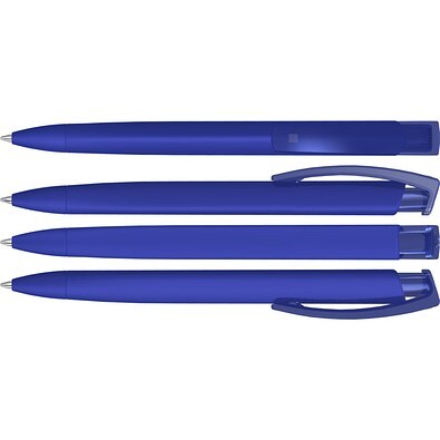 uma® TRINITY K transparent RECY Druckkugelschreiber, dunkelblau