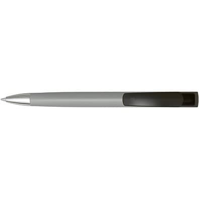 uma® Druckkugelschreiber TrinityGum, mit Metallspitze, blaue Mine, grau