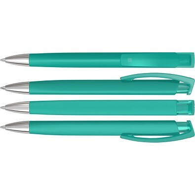 uma® Druckkugelschreiber TrinityGum, mit Metallspitze, blaue Mine, petrol