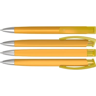 uma® TRINITY K transparent SI RECY Druckkugelschreiber, ocker
