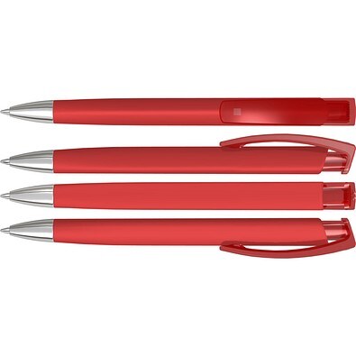 uma® TRINITY K transparent SI RECY Druckkugelschreiber, rot