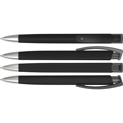 uma® TRINITY K transparent SI RECY Druckkugelschreiber, schwarz