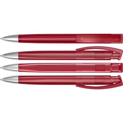 uma® TRINITY transparent SI Druckkugelschreiber, rot