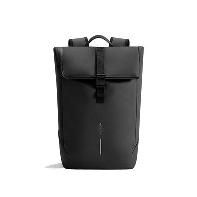 Urban wasserabweisender Flap-Top Rucksack, schwarz, grau