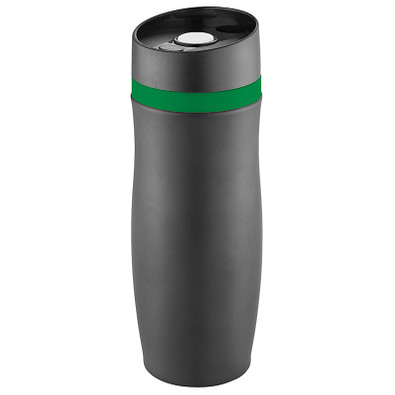 METMAXX® Vakuum-Thermobecher CremaExtensaNero 400 ml, schwarz/grün