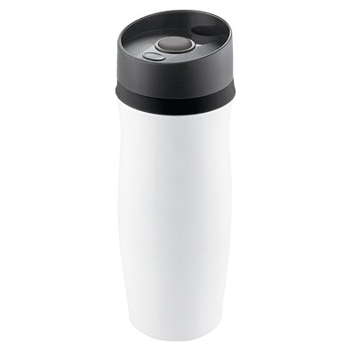 METMAXX® Vakuum-Thermobecher Metall, 400 ml, weiß/schwarz