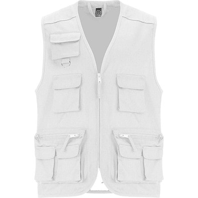 Venera Arbeitsweste mit V-Ausschnitt und mehreren Taschen, 200 g/m2, weiss, S