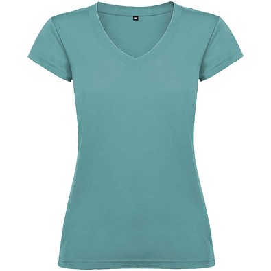 Victoria T-Shirt mit V-Ausschnitt für Damen, Dusty Blue, S