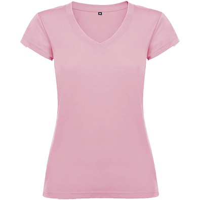 Victoria T-Shirt mit V-Ausschnitt für Damen, hellrosa, S