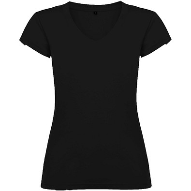 Victoria T-Shirt mit V-Ausschnitt für Damen, schwarz, L