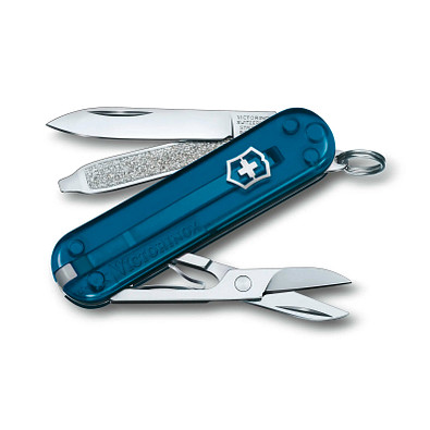 VICTORINOX Taschenmesser Classic SD, 7 Funktionen, petrol-transparent