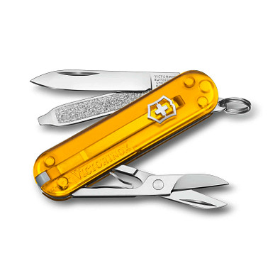 VICTORINOX Taschenmesser Classic SD, 7 Funktionen, gelb-transparent